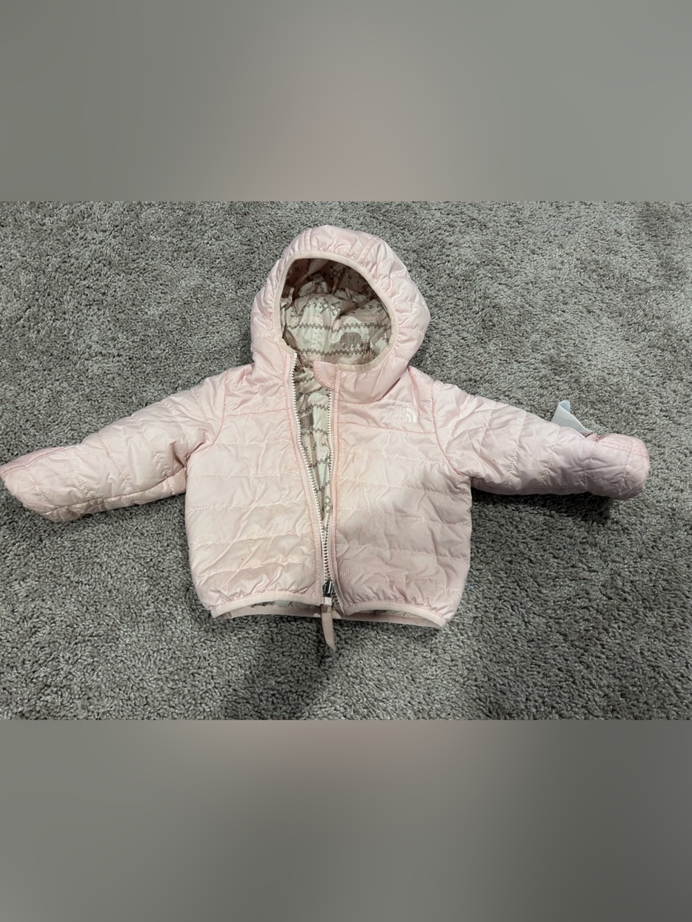 The North Face Toddler Light Pink Hooded Puffer Jacket
